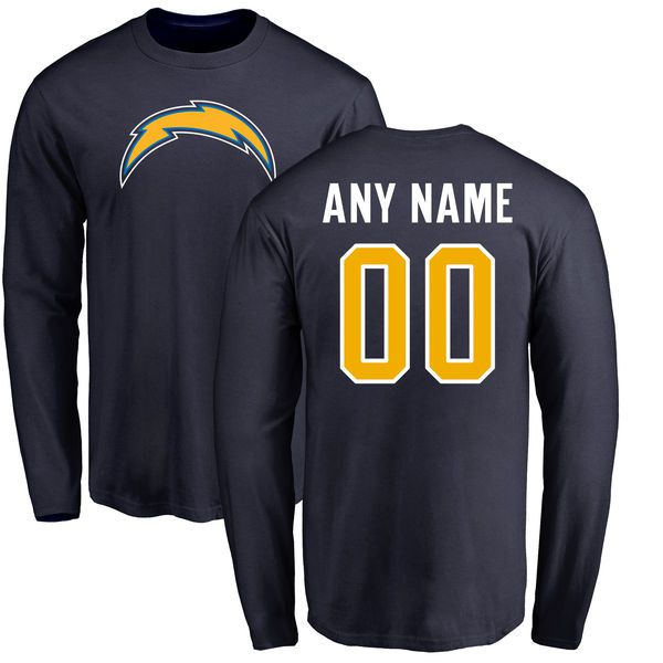 Men Los Angeles Chargers NFL Pro Line by Fanatics Branded Navy Custom Name and Number T-Shirt->->Sports Accessory